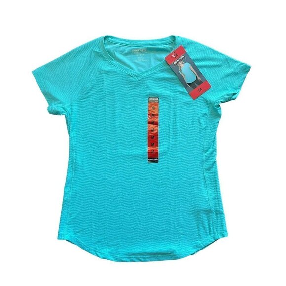 KIRKLAND Active Tee Ladies Medium V-Neck Sea Foam - Picture 1 of 3